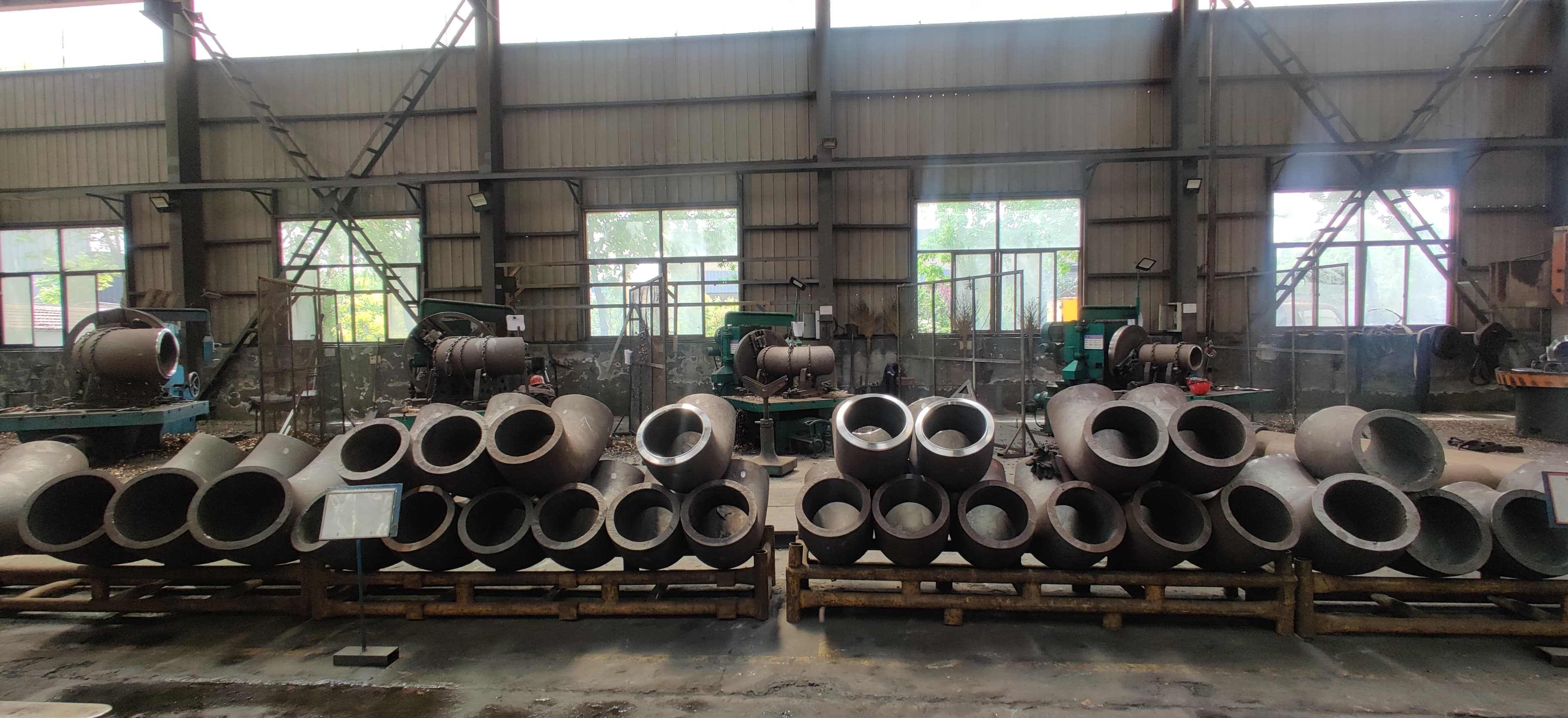Factory floor with pipe fittings production